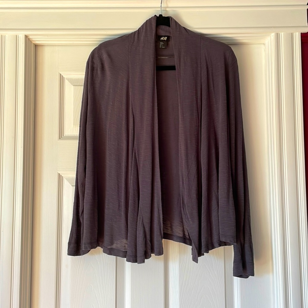 H&M Lightweight Drapey Cardigan, Dark Grey, Small